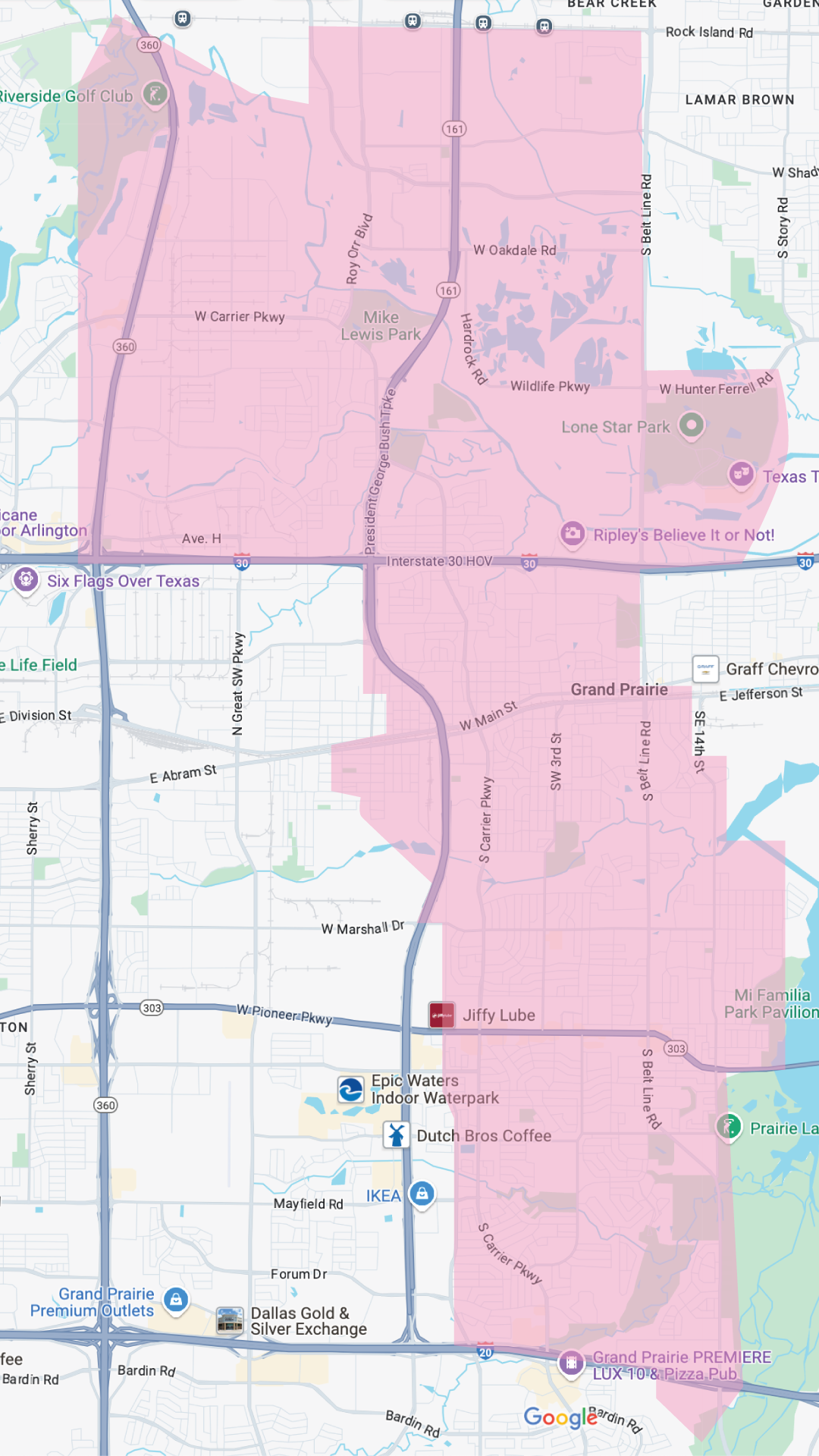 Grand Prairie Water Advisory Map.png